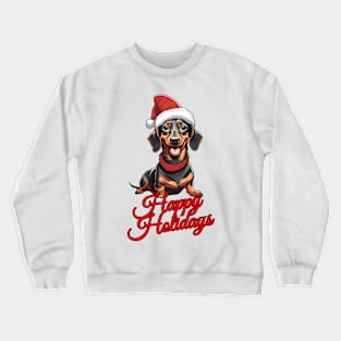 Happy Holidays Happy Dachshund Crewneck Sweatshirt